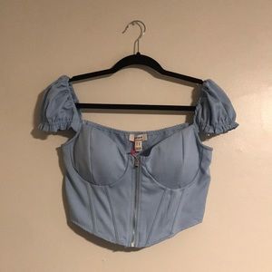Baby Blue Princess Corset Zip Up Top